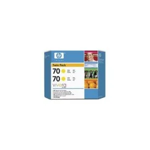 מילוי דיו מקורי HP 70 CB345A צהוב - זוג