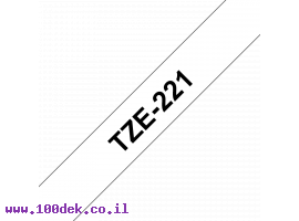 תמונה של מוצר סרט סימון ברוחב 9 מ"מ Brother TZE-221 - שחור על רקע לבן