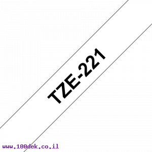 סרט סימון ברוחב 9 מ"מ Brother TZE-221 - שחור על רקע לבן