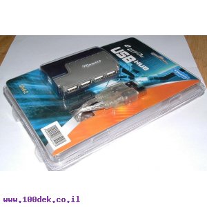 רכזת USB 4 יציאות + ספק