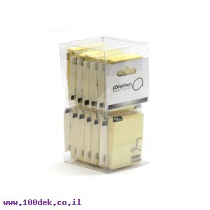 מזכרית דביקה 76X76 מ"מ - 12 חבילות של 100 דפים