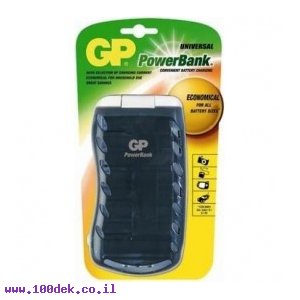 מטען אוניברסלי GP PowerBank טוען מגוון סוללות AA/AAA/D/C/9V
