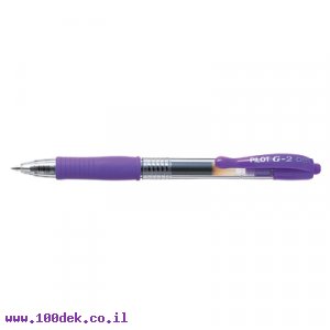 עט ג'ל עם לחצן פיילוט Pilot G2 - סגול 0.5 מ"מ