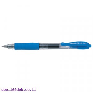 עט ג'ל עם לחצן פיילוט Pilot G2 - תכלת 0.5 מ"מ