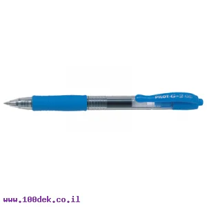 עט ג'ל עם לחצן פיילוט Pilot G2 - תכלת 0.5 מ"מ