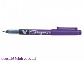 תמונה של מוצר עט ראש לבד פיילוט Pilot V-SIGNPEN - סגול 0.5 מ"מ