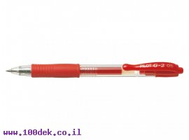תמונה של מוצר עט ג'ל עם לחצן פיילוט Pilot G2 - אדום 0.5 מ"מ