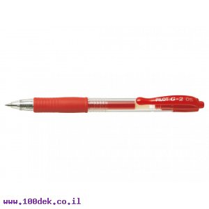 עט ג'ל עם לחצן פיילוט Pilot G2 - אדום 0.5 מ"מ