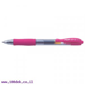 עט ג'ל עם לחצן פיילוט Pilot G2 - ורוד 0.5 מ"מ