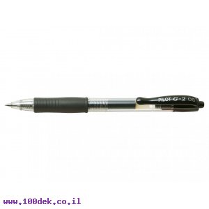 עט ג'ל עם לחצן פיילוט Pilot G2 - שחור 0.5 מ"מ