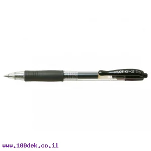 עט ג'ל עם לחצן פיילוט Pilot G2 - שחור 0.5 מ"מ