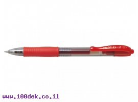 תמונה של מוצר עט ג'ל עם לחצן פיילוט Pilot G2 - אדום 0.7 מ"מ