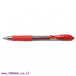 עט ג'ל עם לחצן פיילוט Pilot G2 - אדום 0.7 מ"מ
