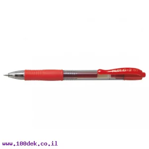 עט ג'ל עם לחצן פיילוט Pilot G2 - אדום 0.7 מ"מ