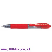 עט ג'ל מיני עם לחצן Pilot G-2 PIXIE - אדום 0.7 מ"מ