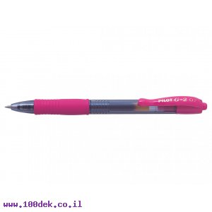 עט ג'ל עם לחצן פיילוט Pilot G2 - ורוד 0.7 מ"מ
