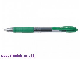 תמונה של מוצר עט ג'ל עם לחצן פיילוט Pilot G2 - ירוק 0.7 מ"מ
