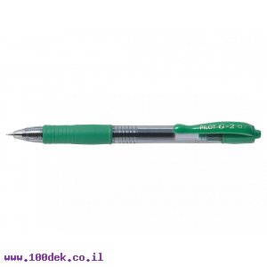 עט ג'ל עם לחצן פיילוט Pilot G2 - ירוק 0.7 מ"מ
