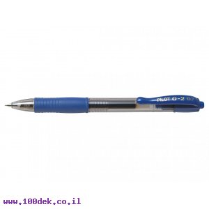 עט ג'ל עם לחצן פיילוט Pilot G2 - כחול 0.7 מ"מ