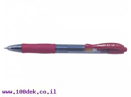 תמונה של מוצר עט ג'ל עם לחצן פיילוט Pilot G2 - מג'נטה 0.7 מ"מ