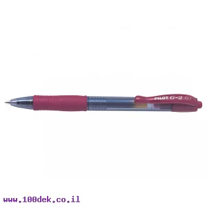 עט ג'ל עם לחצן פיילוט Pilot G2 - מג'נטה 0.7 מ"מ