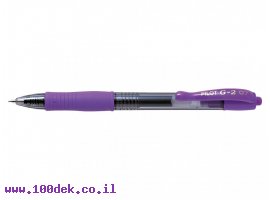 תמונה של מוצר עט ג'ל עם לחצן פיילוט Pilot G2 - סגול 0.7 מ"מ