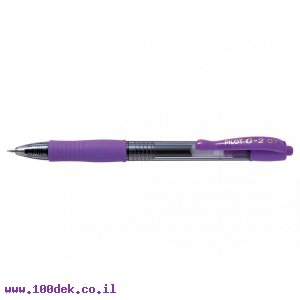 עט ג'ל עם לחצן פיילוט Pilot G2 - סגול 0.7 מ"מ