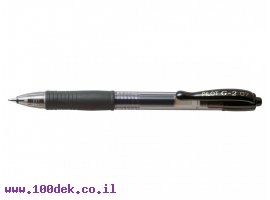 תמונה של מוצר עט ג'ל עם לחצן פיילוט Pilot G2 - שחור 0.7 מ"מ