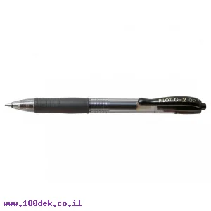 עט ג'ל עם לחצן פיילוט Pilot G2 - שחור 0.7 מ"מ