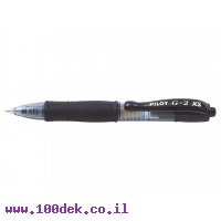 עט ג'ל מיני עם לחצן פיילוט Pilot G2 PIXIE - שחור 0.7 מ"מ