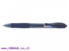תמונה של מוצר עט ג'ל עם לחצן פיילוט Pilot G2 - שחור/כחול 0.7 מ"מ