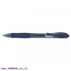 עט ג'ל עם לחצן פיילוט Pilot G2 - שחור/כחול 0.7 מ"מ