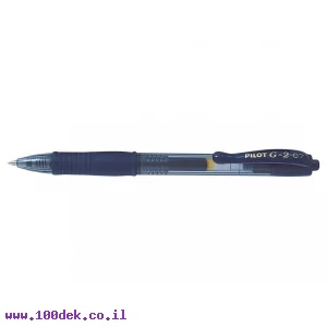 עט ג'ל עם לחצן פיילוט Pilot G2 - שחור/כחול 0.7 מ"מ