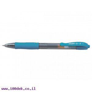 עט ג'ל עם לחצן פיילוט Pilot G2 - תכלת 0.7 מ"מ