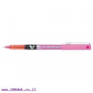 עט ראש סיכה פיילוט Pilot V5 הקלאסי - ורוד פסטל 0.5 מ"מ