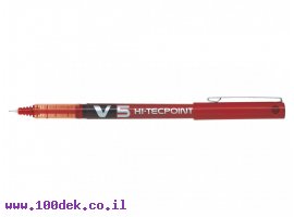 תמונה של מוצר עט ראש סיכה פיילוט Pilot V5 הקלאסי - אדום 0.5 מ"מ