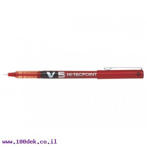 עט ראש סיכה פיילוט Pilot V5 הקלאסי - אדום 0.5 מ"מ