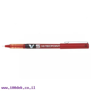 עט ראש סיכה פיילוט Pilot V5 הקלאסי - אדום 0.5 מ"מ