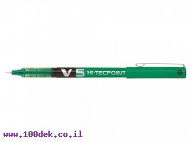 תמונה של מוצר עט ראש סיכה פיילוט Pilot V5 הקלאסי - ירוק 0.5 מ"מ