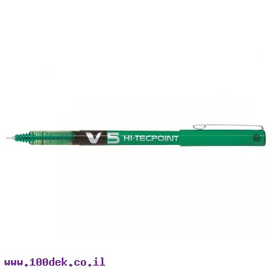 עט ראש סיכה פיילוט Pilot V5 הקלאסי - ירוק 0.5 מ"מ