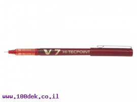 תמונה של מוצר עט ראש סיכה פיילוט Pilot V7 הקלאסי - אדום 0.7 מ"מ
