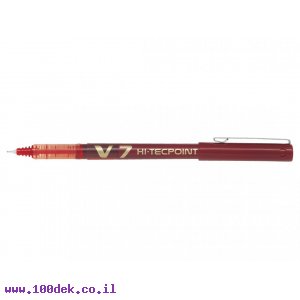 עט ראש סיכה פיילוט Pilot V7 הקלאסי - אדום 0.7 מ"מ