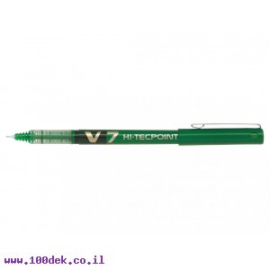 עט ראש סיכה פיילוט Pilot V7 הקלאסי - ירוק 0.7 מ"מ