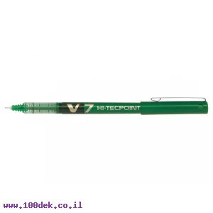 עט ראש סיכה פיילוט Pilot V7 הקלאסי - ירוק 0.7 מ"מ