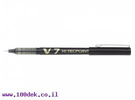 תמונה של מוצר עט ראש סיכה פיילוט Pilot V7 הקלאסי - שחור 0.7 מ"מ