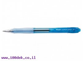 תמונה של מוצר עט כדורי עם לחצן פיילוט Pilot Super Grip - כחול נאון F