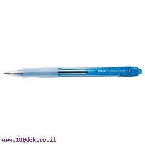 עט כדורי עם לחצן פיילוט Pilot Super Grip - כחול נאון F