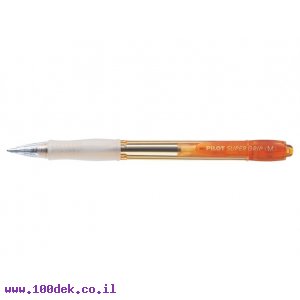 עט כדורי סופר גריפ נאון עם לחצן Pilot BPGP-10N - כתום M