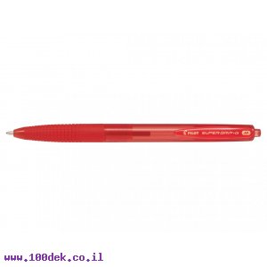 עט כדורי עם לחצן פיילוט Pilot Super Grip - אדום 1.0 M