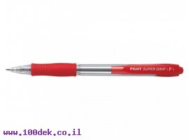תמונה של מוצר עט כדורי עם לחצן פיילוט Pilot Super Grip - אדום F